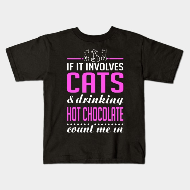 Cats and Hot Chocolate Kids T-Shirt by KsuAnn